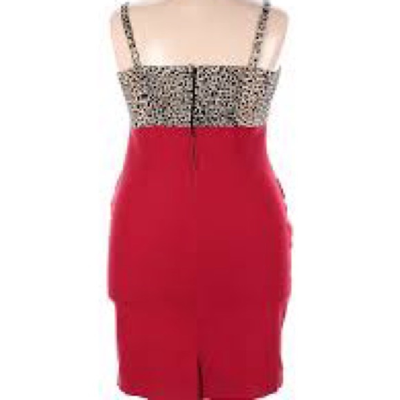 torrid Plus Size 14 Red Animal Print Sleeveless Cocktail Dress 3212 - Picture 2 of 11